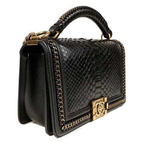 chanel boy balck python|chanel handbags boys.